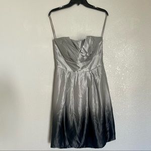 White House Black Market - Gray Silk Strapless Dress - Size 8